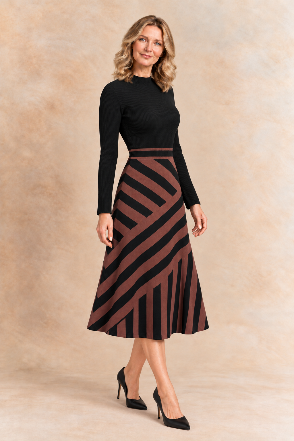 Eugénie | Robe en tricot à motif géométrique