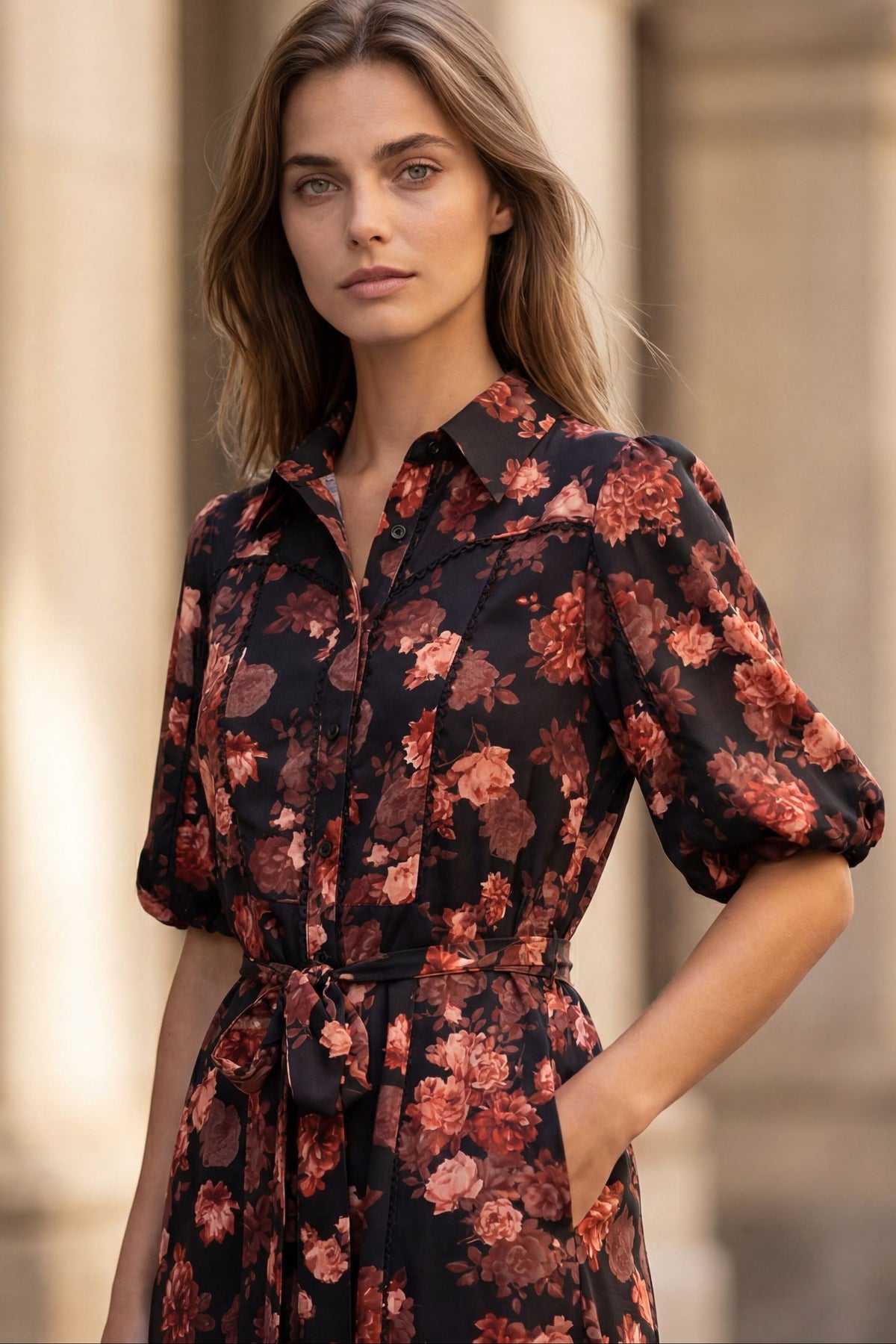 Robe chemise florale Ruby