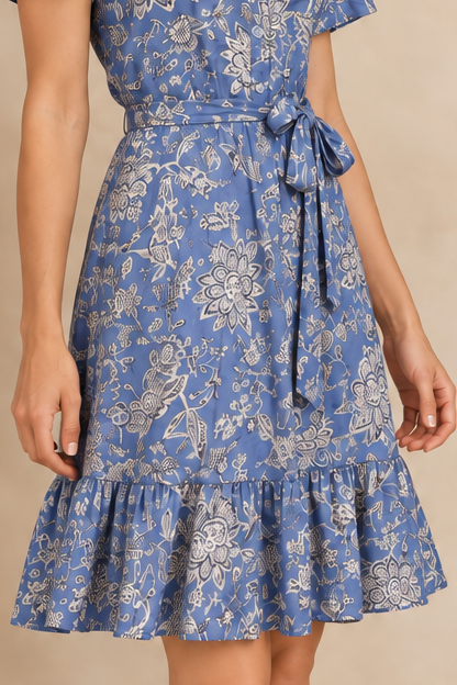 Evangeline | Printed Tie-Waist Shirt Dress