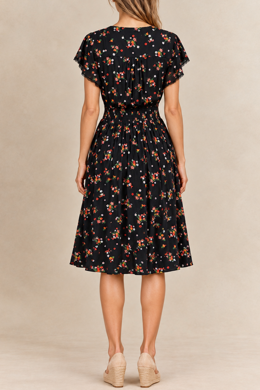Elsie | Robe midi fleurie