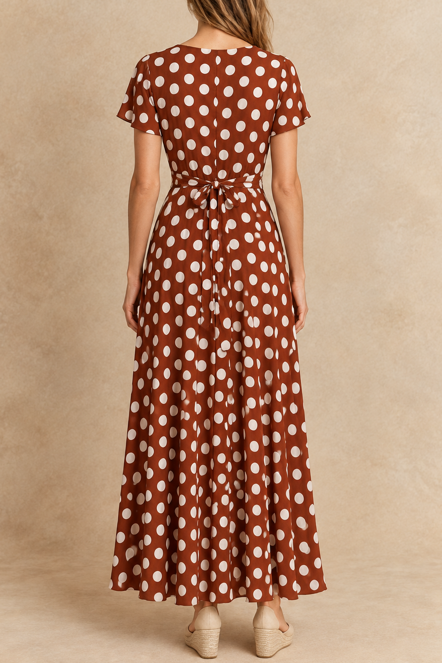 Lauren | Robe maxi à pois