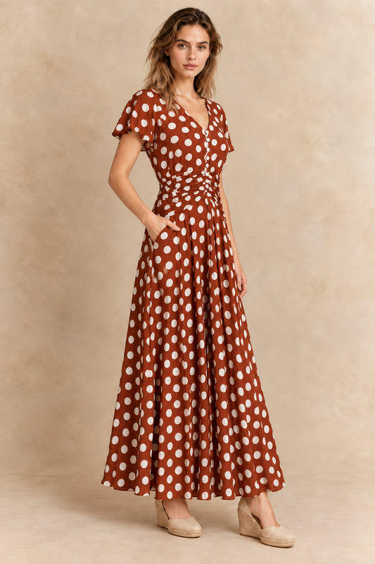 Lauren | Polka Dot Maxi Dress