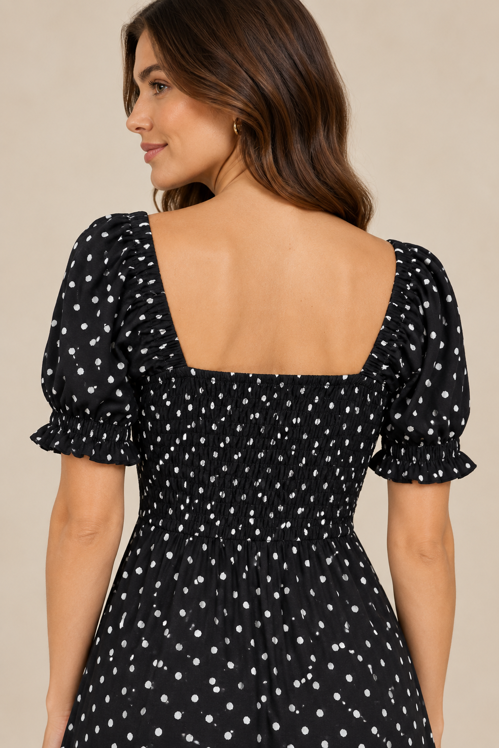Pippa  |  Polka Dot Dress Sweetheart Neckline