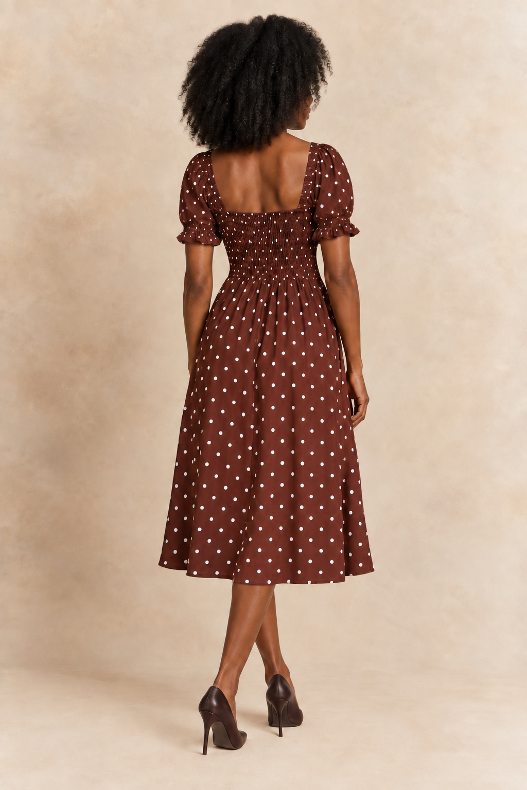 Pippa  |  Polka Dot Dress Sweetheart Neckline